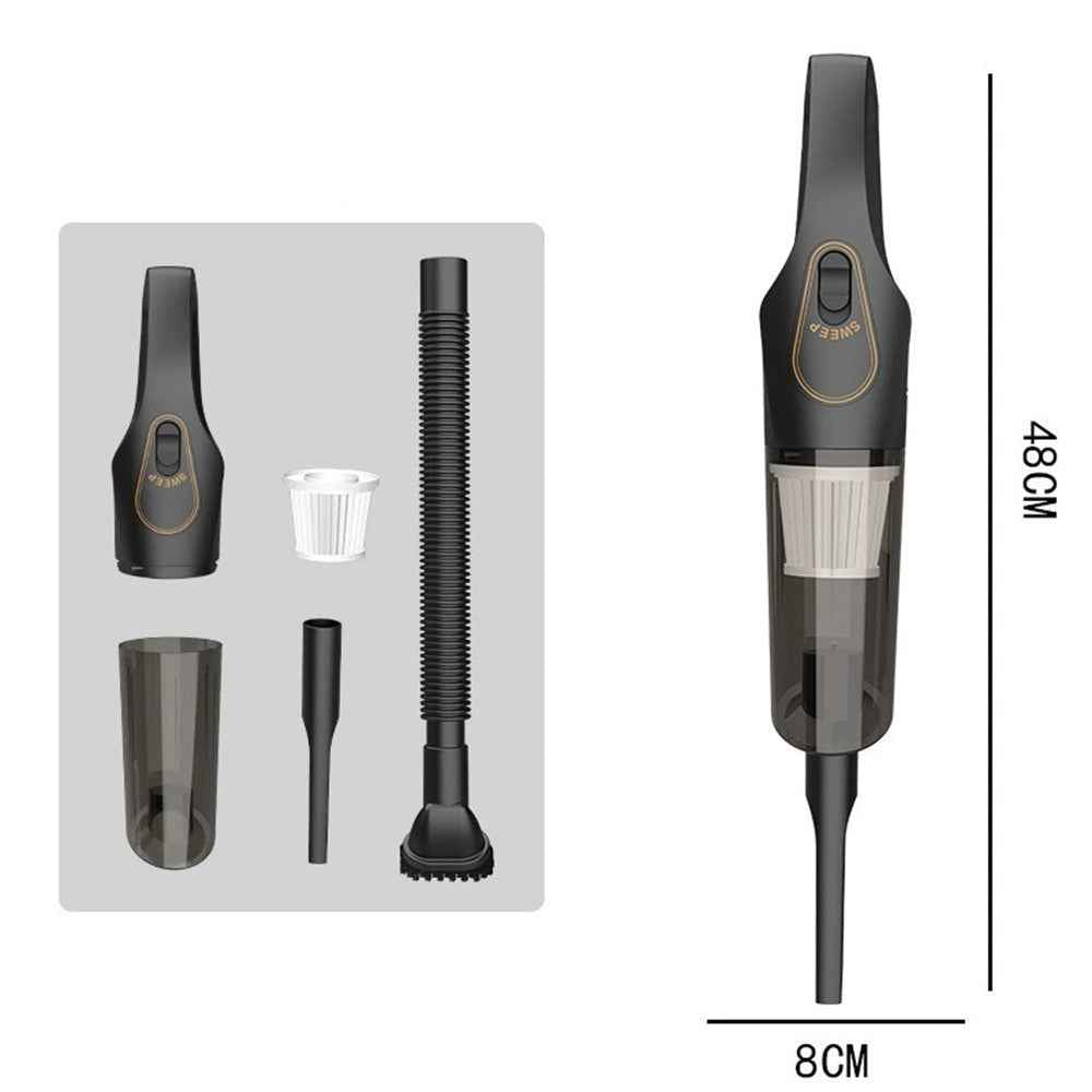 7.4V Handheld Vacuum Cleaner Multifunctional Cordless Powerful Suction Dust Blower for Car Home - Black