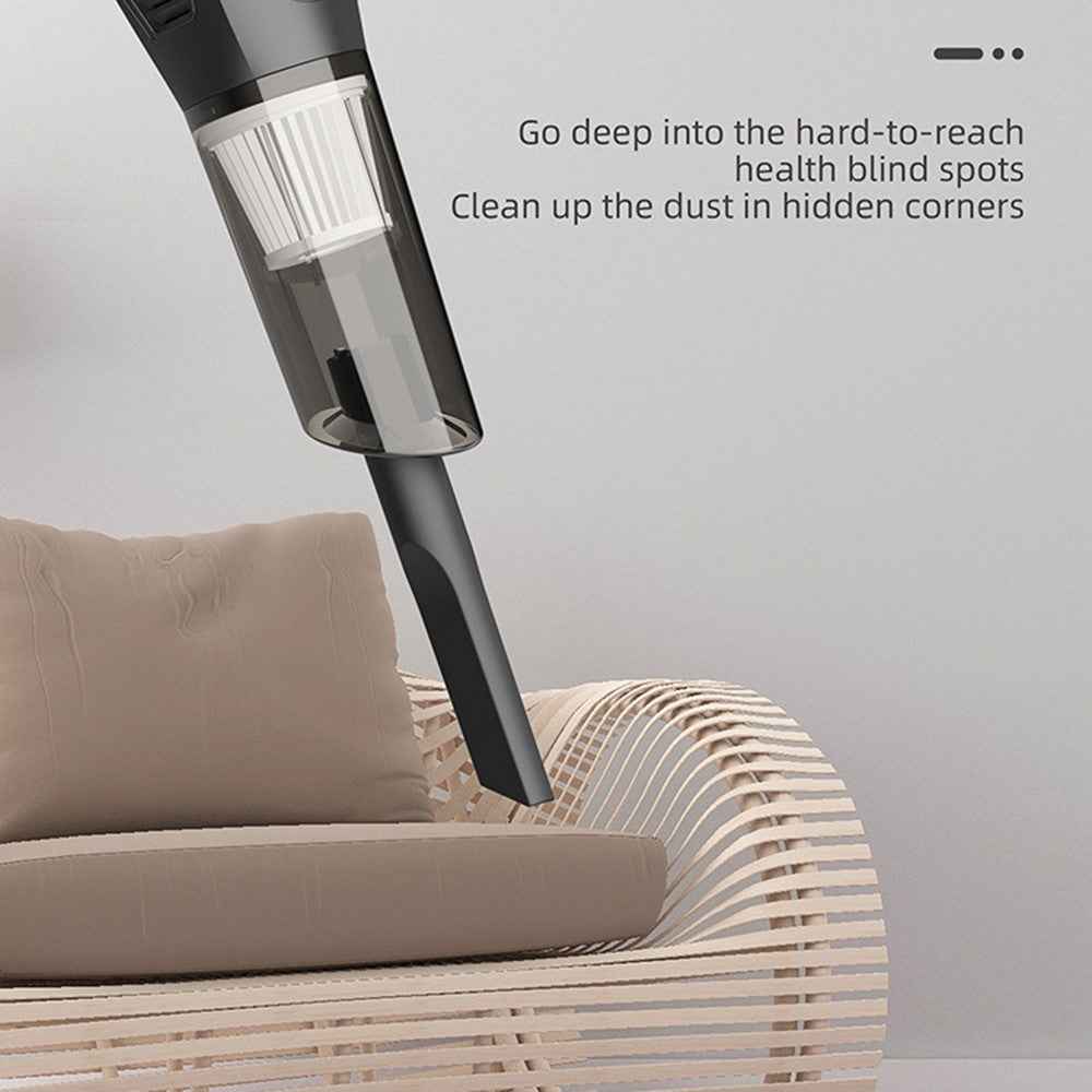 7.4V Handheld Vacuum Cleaner Multifunctional Cordless Powerful Suction Dust Blower for Car Home - White