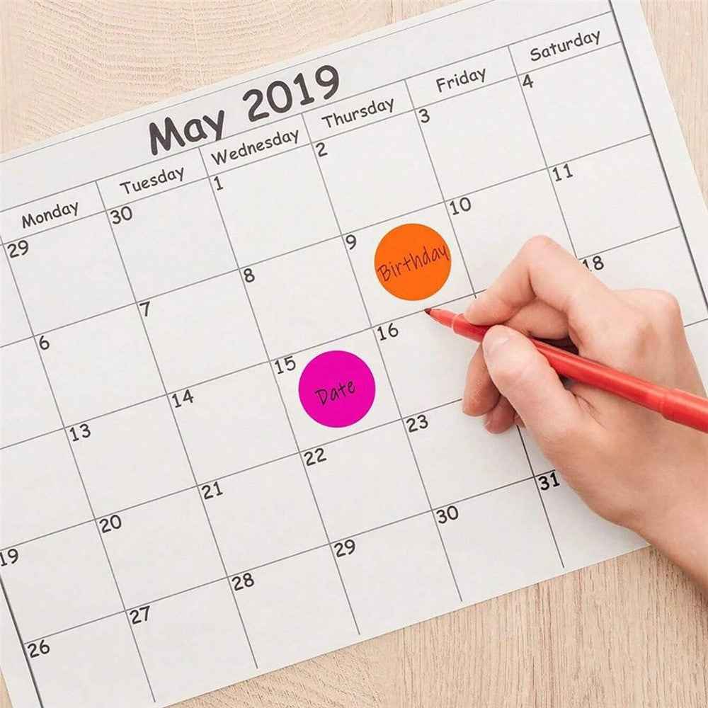 500Pcs / Roll Round Sticker Removable Self Adhesive Labels for Organization Coding Labeling - c517