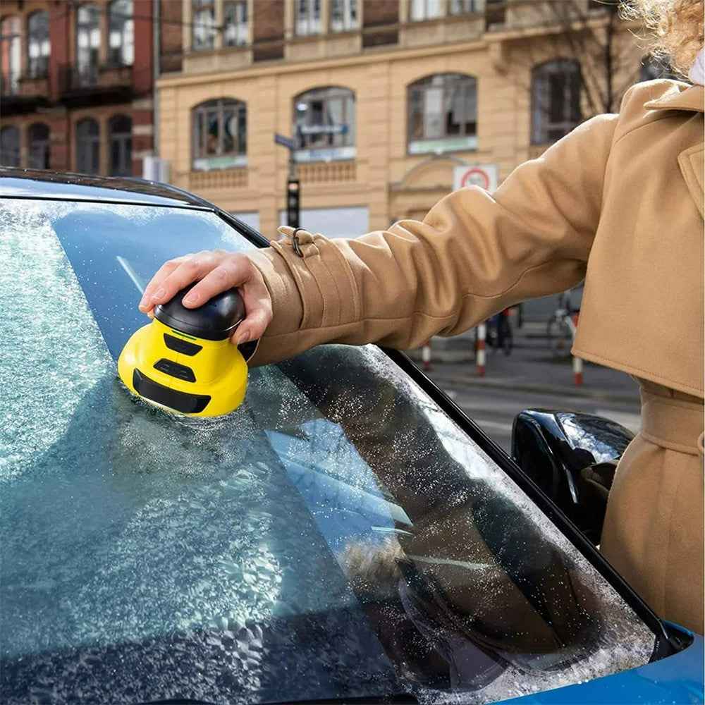 USB Rechargeable Snow Remover Electric Snow Scraper Car Glass Deicing and Defrosting Cleaning Tool - Yellow