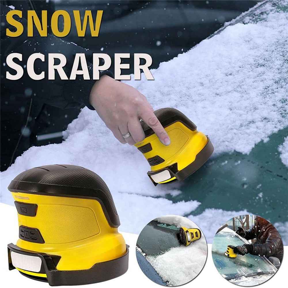 USB Rechargeable Snow Remover Electric Snow Scraper Car Glass Deicing and Defrosting Cleaning Tool - Black