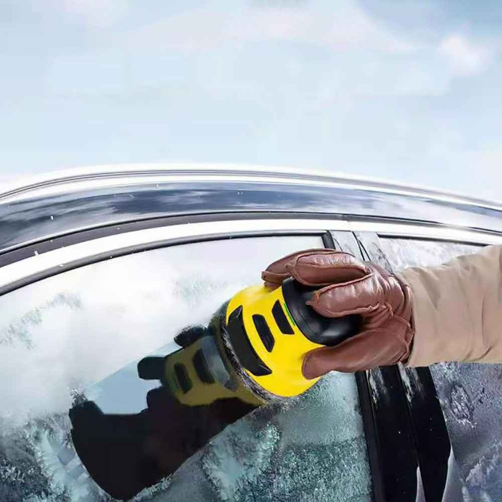 USB Rechargeable Snow Remover Electric Snow Scraper Car Glass Deicing and Defrosting Cleaning Tool - Black