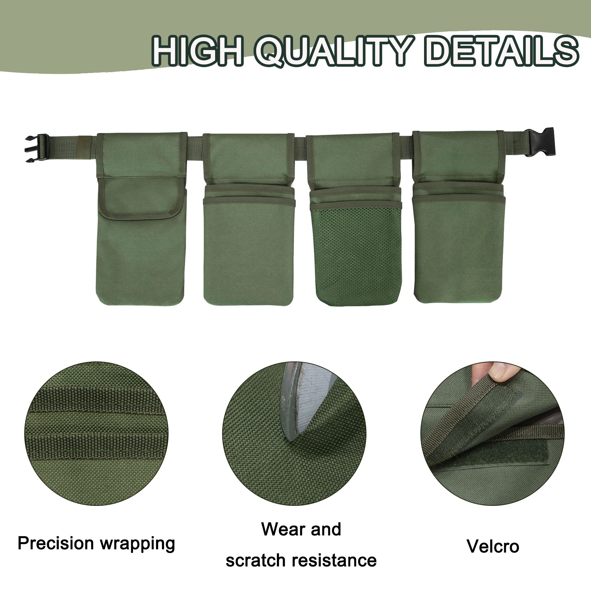 Garden Tool Bag 4 Pockets Detachable Waist Bag Electrician Tools Organizer