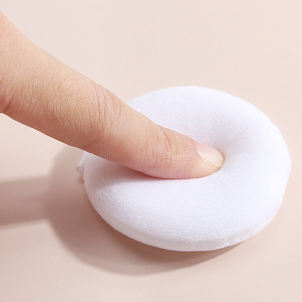 MAANGE 5Pcs Round Flocking Makeup Puff Reusable Soft Makeup Puff Pad - White