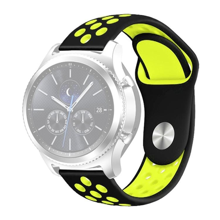 For Samsung Gear S4 Active 22mm Two-color Silicone Replacement Strap Watchband (Black Yellow)