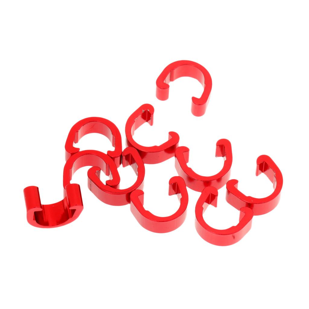 4x10Pcs Cycling MTB Road Bike Cable C-Clips Buckles Housing Hose Guides Red