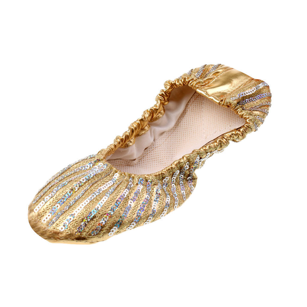 Women Girls Ballet Dance Shoes PU Leather Soft Flat Heel Belly Slipper L