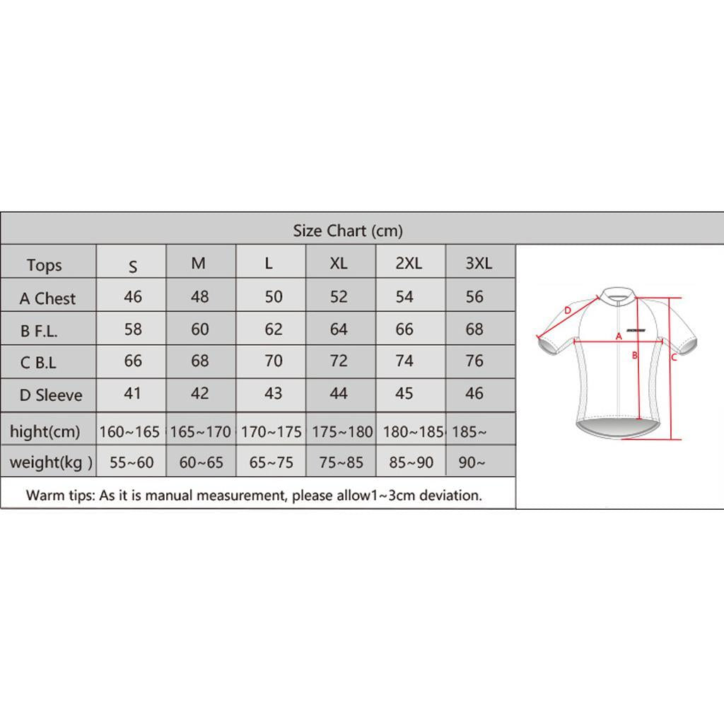 Men's Cycling Jersey Biking Short Sleeves Breathable Quick Dry Shirt XL