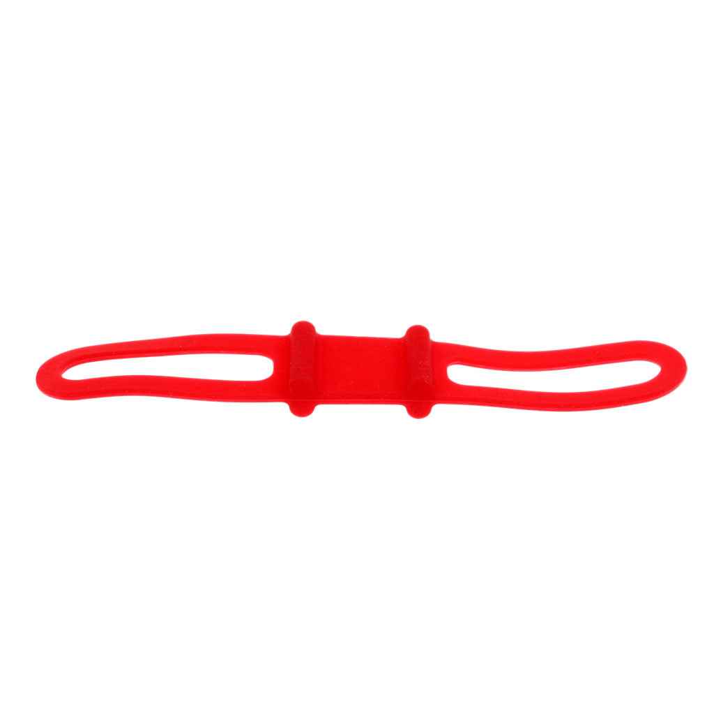 Bike Silicone Elastic Band Flashlight Phone Strap Ribbon Mount Holder Red