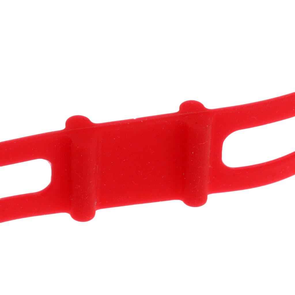 Bike Silicone Elastic Band Flashlight Phone Strap Ribbon Mount Holder Red