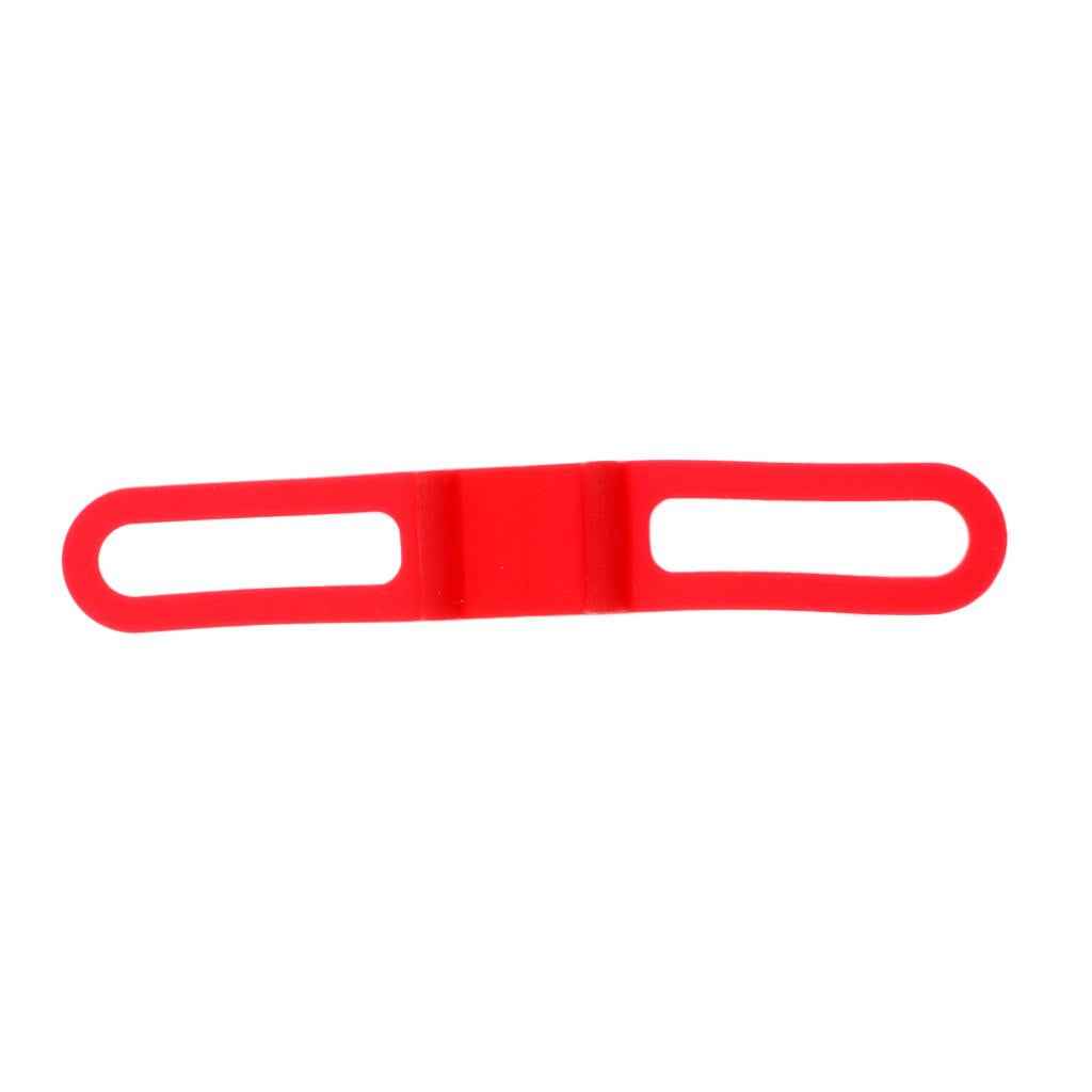 Bike Silicone Elastic Band Flashlight Phone Strap Ribbon Mount Holder Red