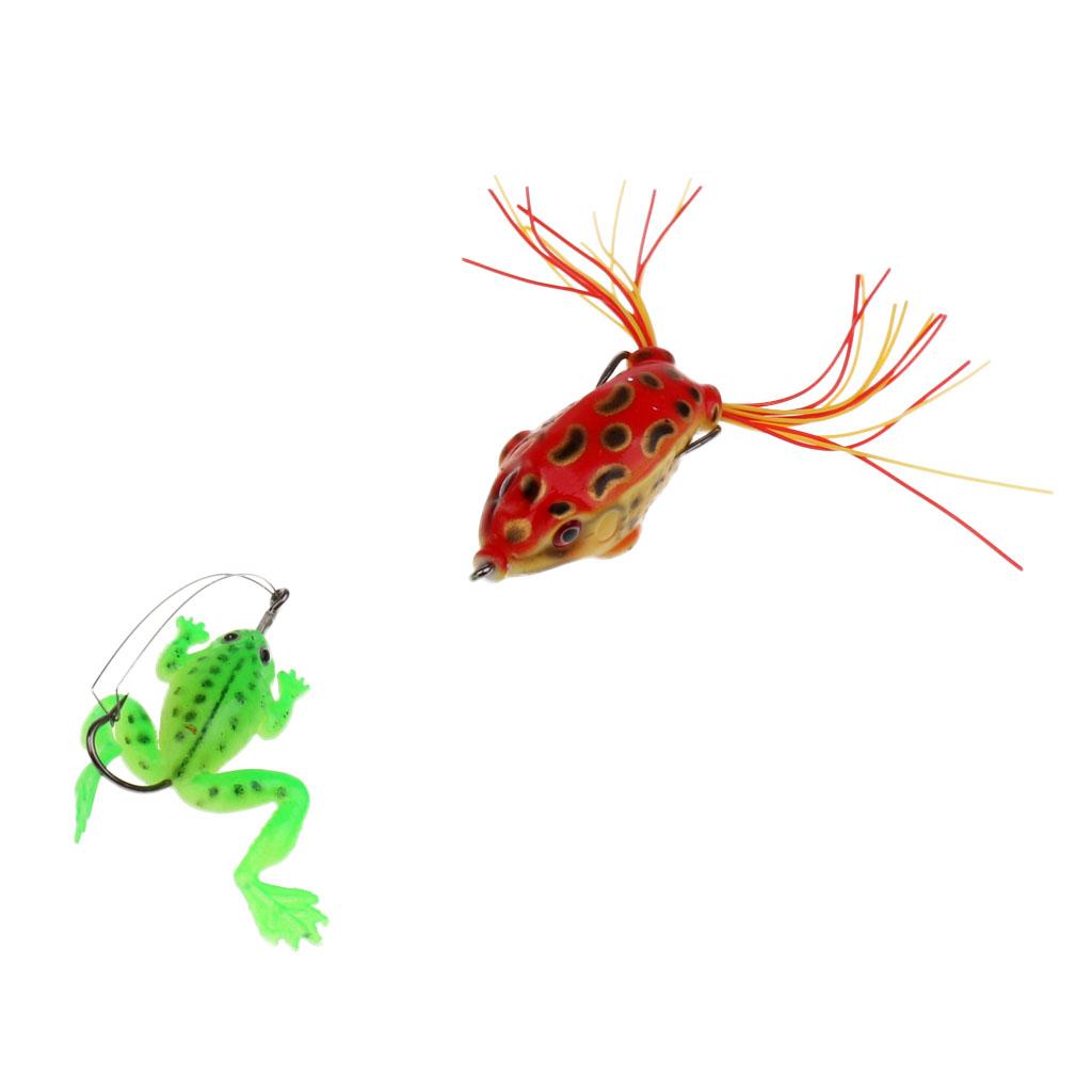 8 Pcs Soft Frog Lure Bass Fishing Hooks Bait Tackle Topwater Fishing Tool