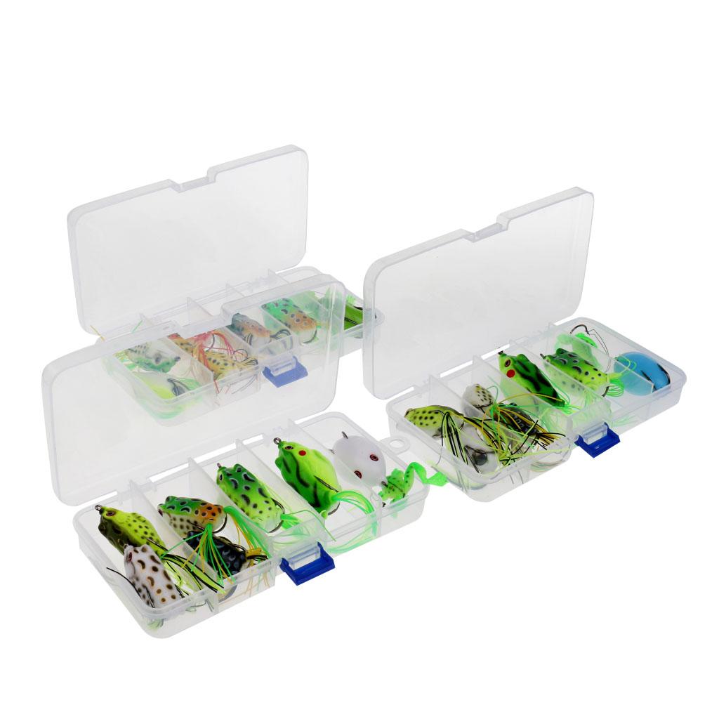 8 Pcs Soft Frog Lure Bass Fishing Hooks Bait Tackle Topwater Fishing Tool