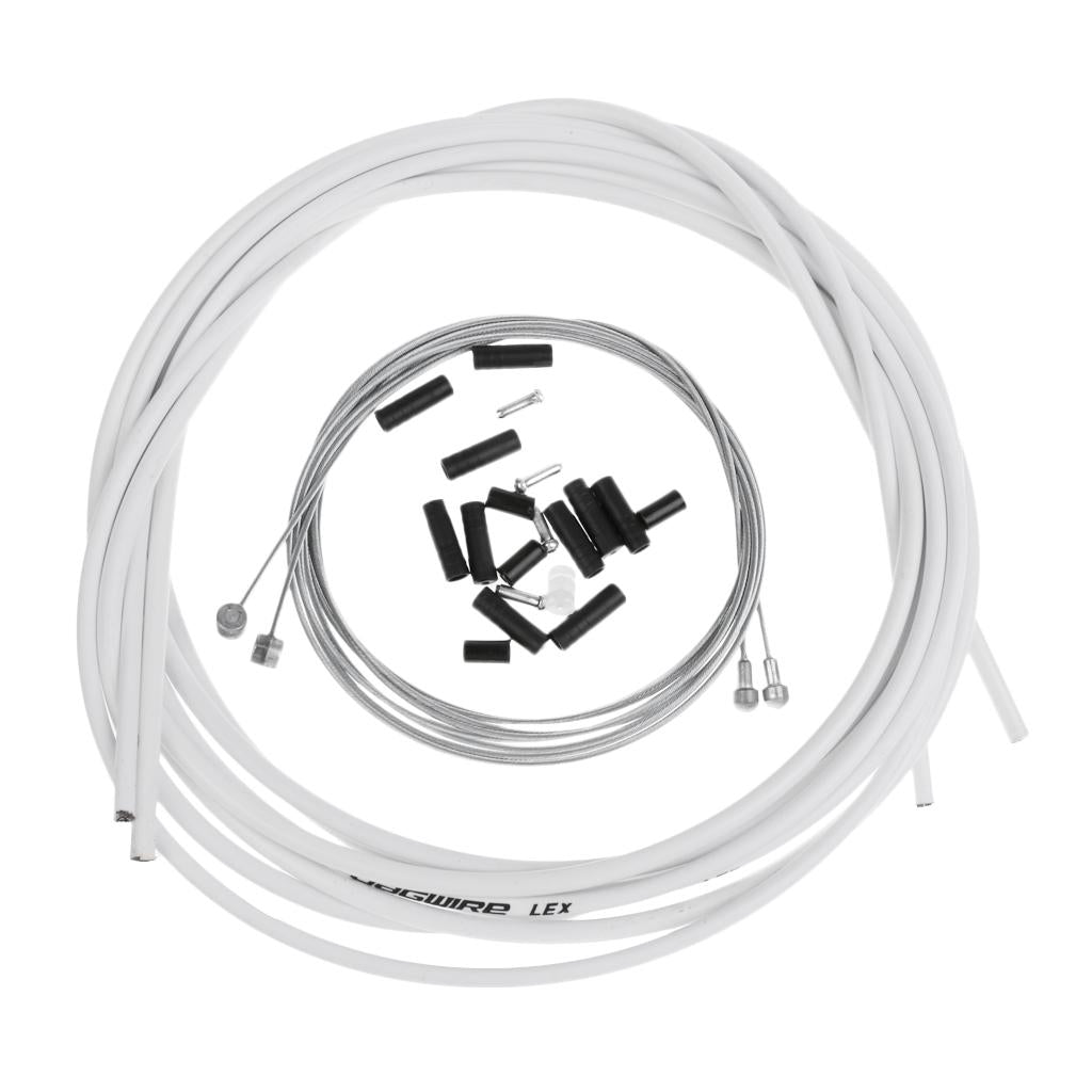 Bike Brake Cable Kit Bicycle Front & Rear  Inner Outer Brake Wires White