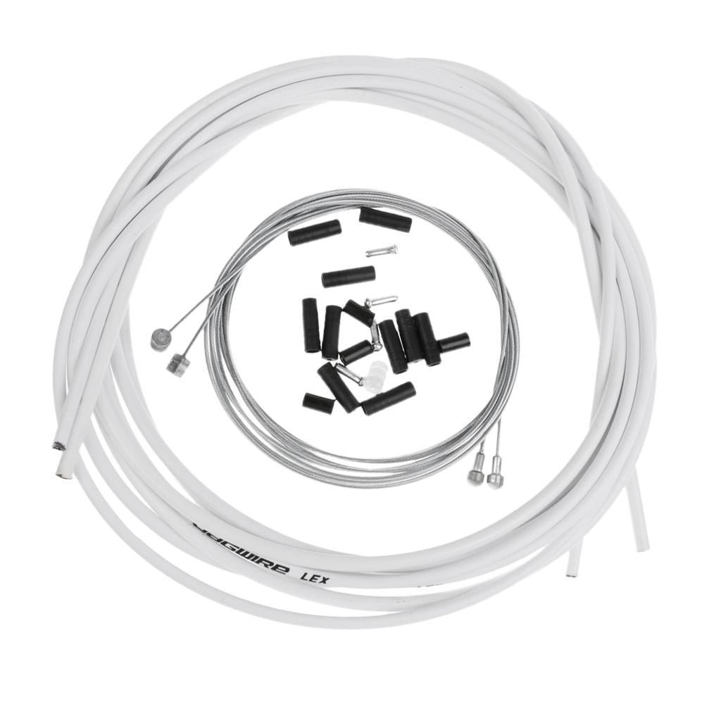 Bike Brake Cable Kit Bicycle Front & Rear  Inner Outer Brake Wires White
