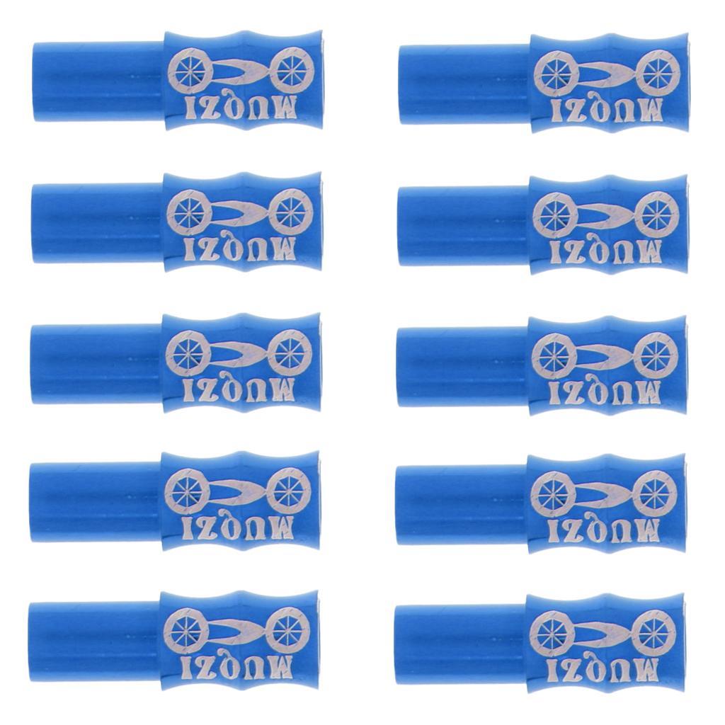 10 Pcs Aluminum Alloy Bicycle Derailleur Cable End Caps Shifter Caps Blue