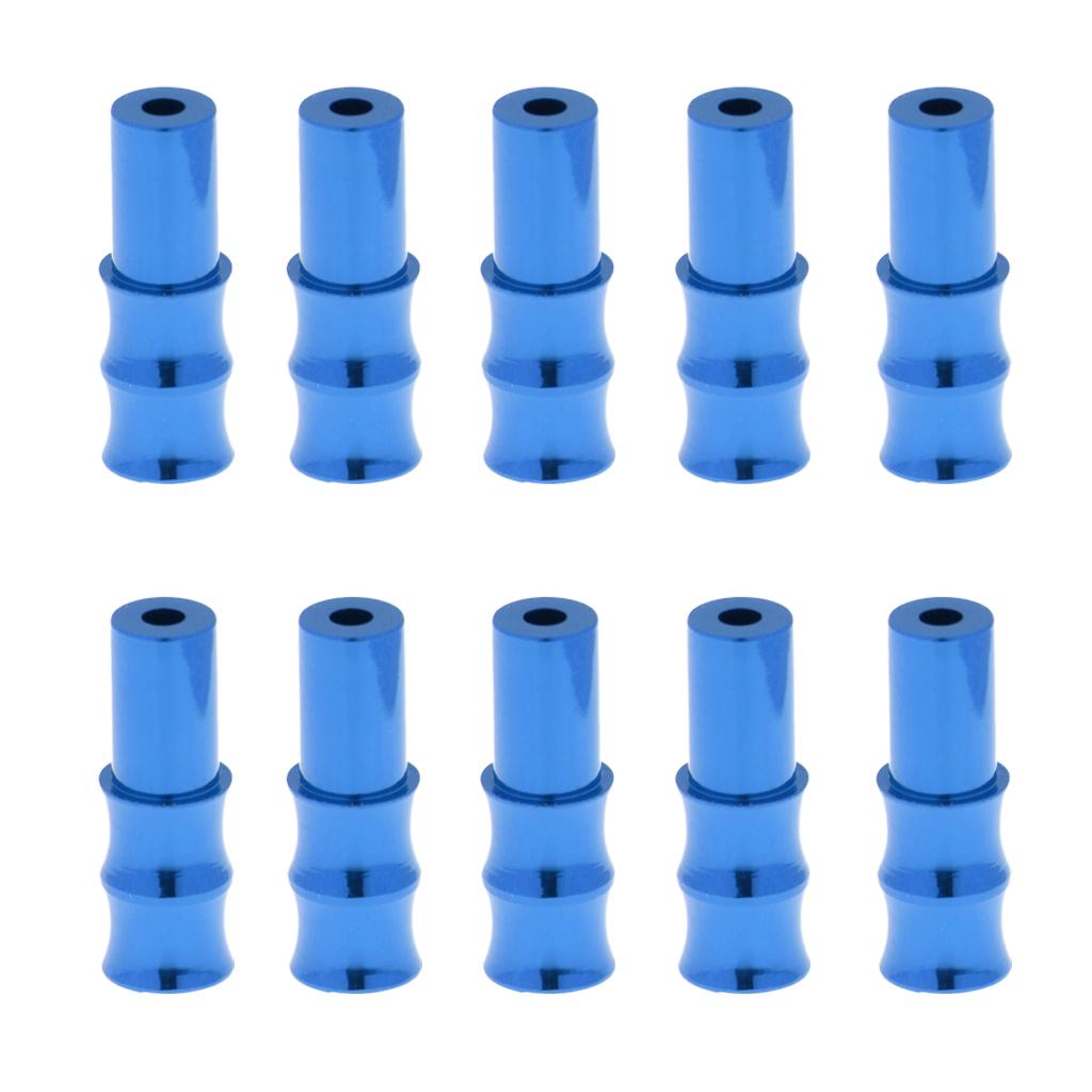10 Pcs Aluminum Alloy Bicycle Derailleur Cable End Caps Shifter Caps Blue