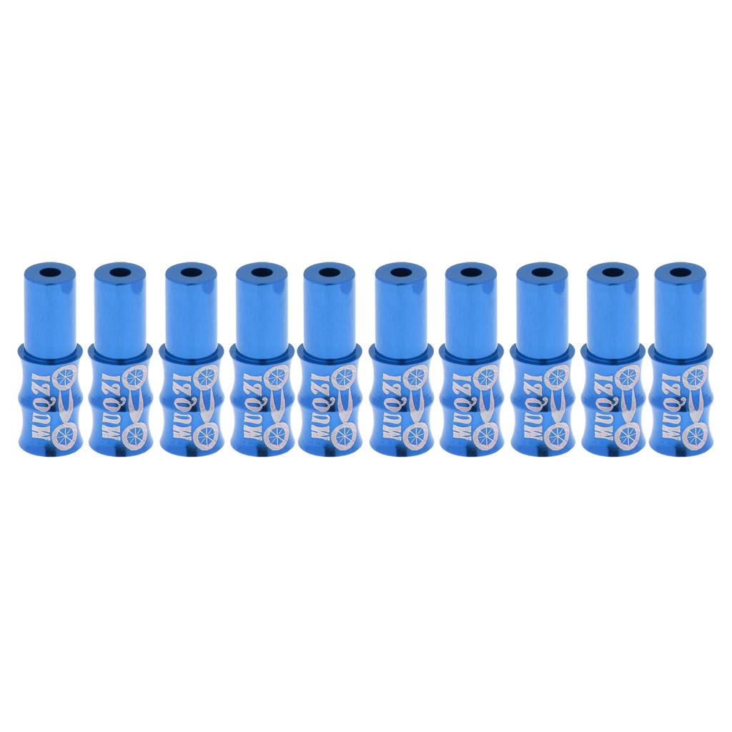 10 Pcs Aluminum Alloy Bicycle Derailleur Cable End Caps Shifter Caps Blue