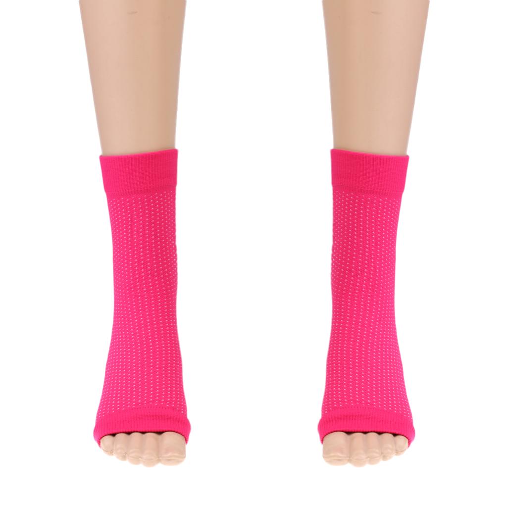 Foot Compression Sleeve Anti Plantar Support Ankle Pain Relief S/M Rose Red