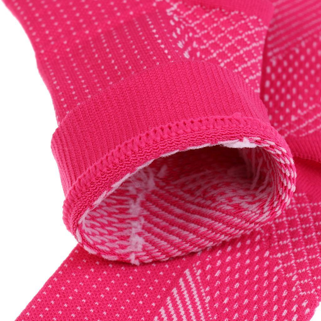 Foot Compression Sleeve Anti Plantar Support Ankle Pain Relief S/M Rose Red