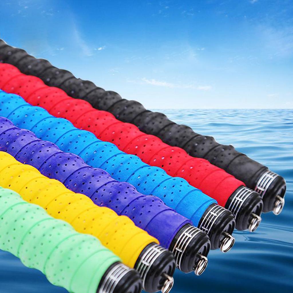 Non-slip Stretchy Tennis Racquet Fishing Rod Grip Tape Handle Wrap Black