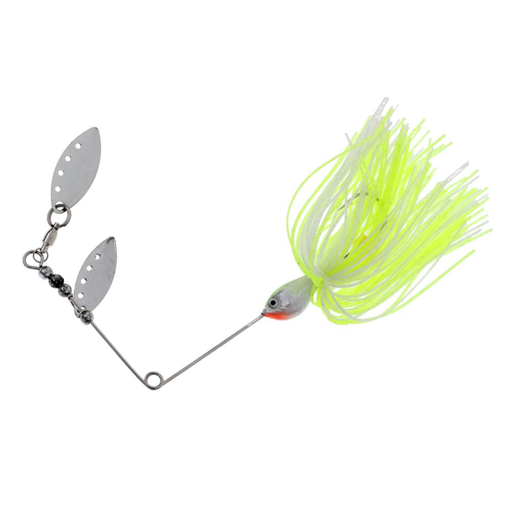 Bait Fishing Lure Spinnerbait Beard Scale Bass Pike Jig Tackle Hooks Yellow