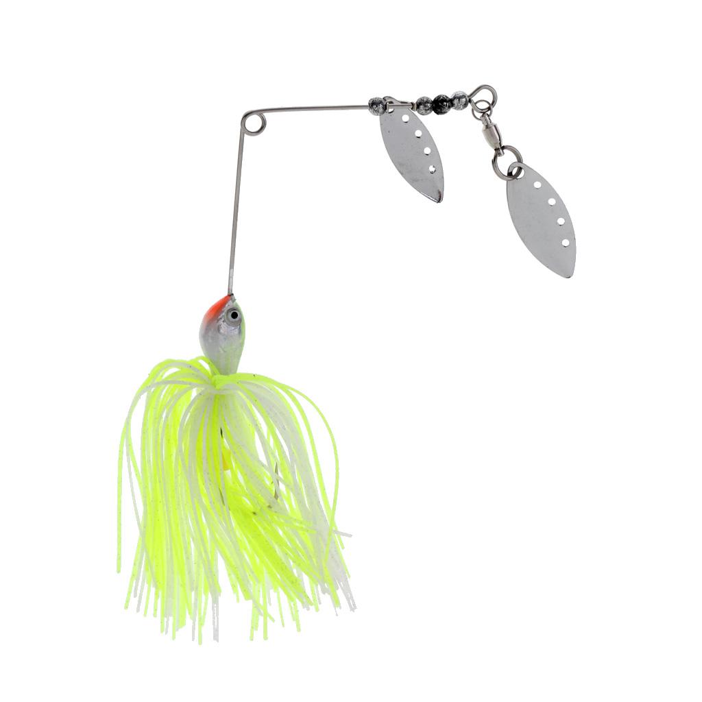 Bait Fishing Lure Spinnerbait Beard Scale Bass Pike Jig Tackle Hooks Yellow