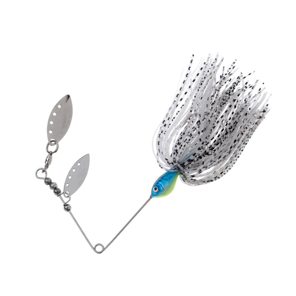 Bait Fishing Lure Spinnerbait Beard Scale Bass Pike Jig Tackle Hooks Grey