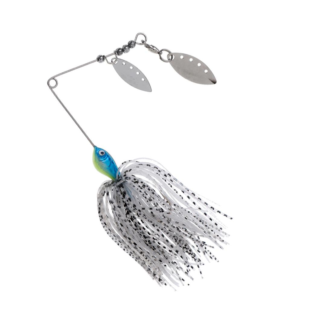 Bait Fishing Lure Spinnerbait Beard Scale Bass Pike Jig Tackle Hooks Grey