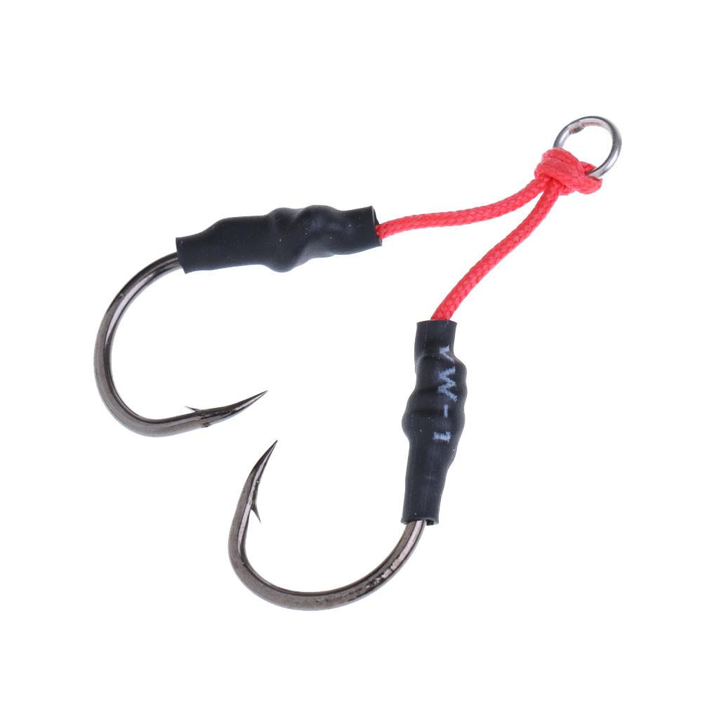Jig Hooks Fishing Hooks Barbed Hooks Assist Hooks in Solid Ring Saltwater 4