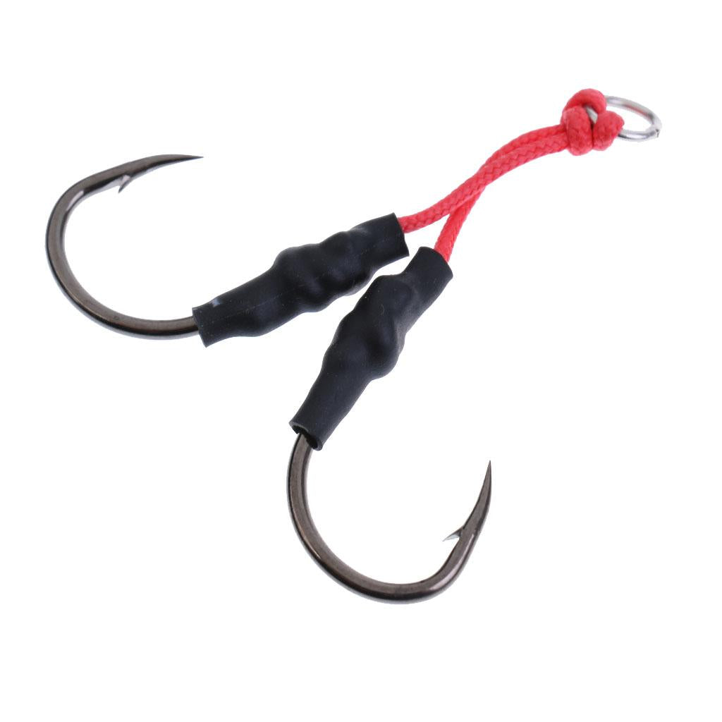 Jig Hooks Fishing Hooks Barbed Hooks Assist Hooks in Solid Ring Saltwater 4