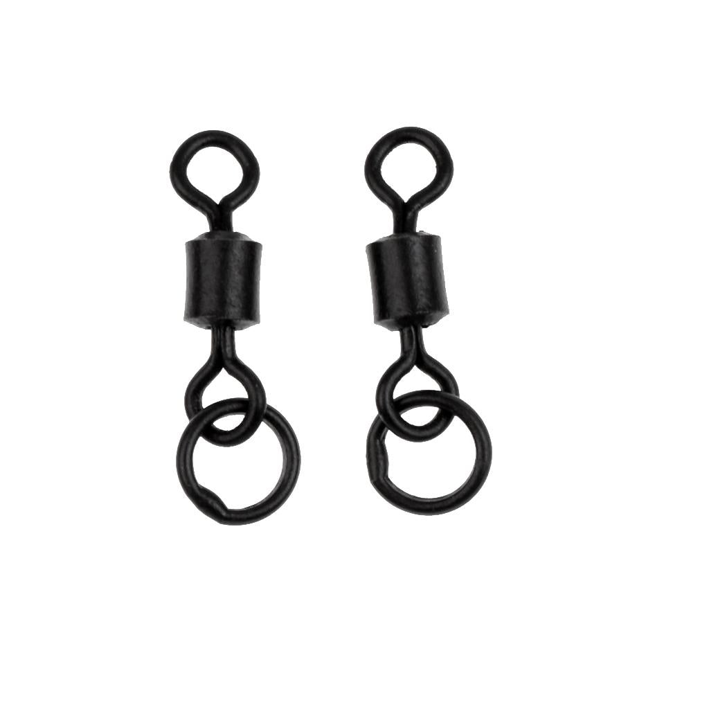 50Pcs Flexible Ring 8# Matt Black Fishing Swivels for Carp Safety Clips Rig