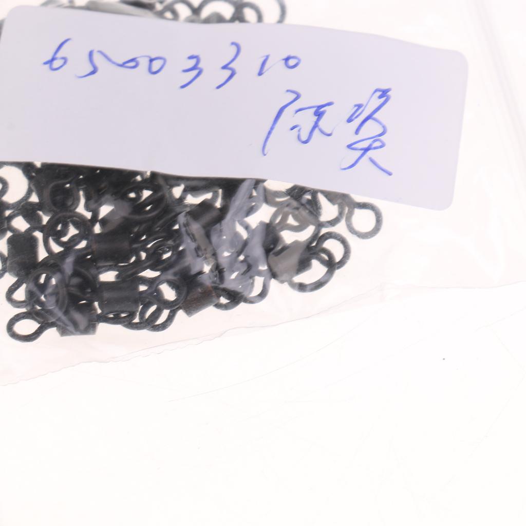 50Pcs Flexible Ring 8# Matt Black Fishing Swivels for Carp Safety Clips Rig