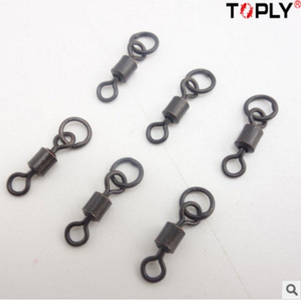 50Pcs Flexible Ring 8# Matt Black Fishing Swivels for Carp Safety Clips Rig