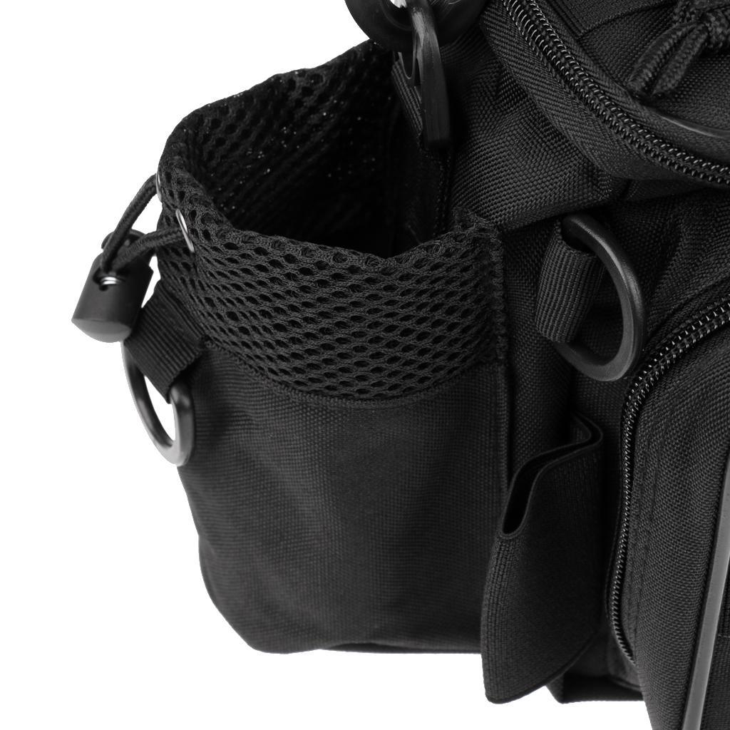 Multifunctional Fishing Tackle Bag Waterproof Waist Pack Shoulder Bags Black