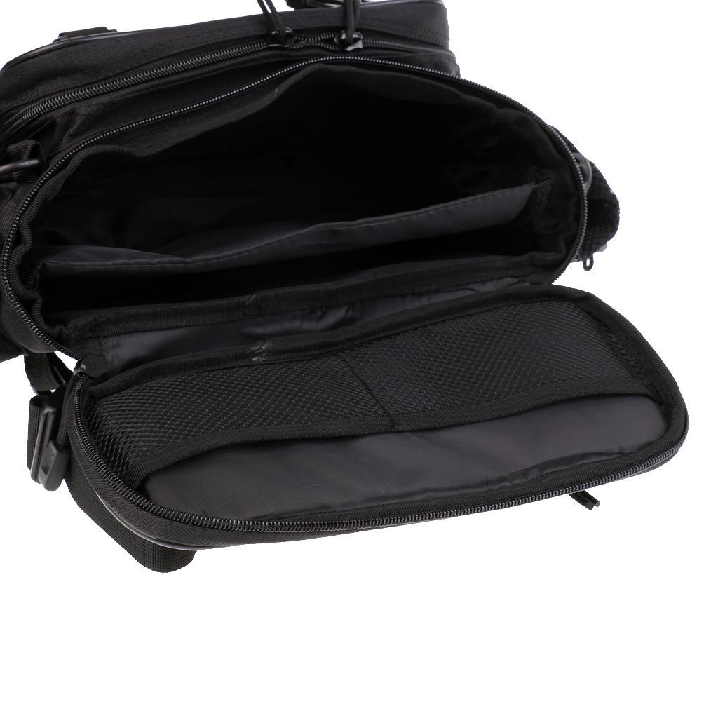 Multifunctional Fishing Tackle Bag Waterproof Waist Pack Shoulder Bags Black