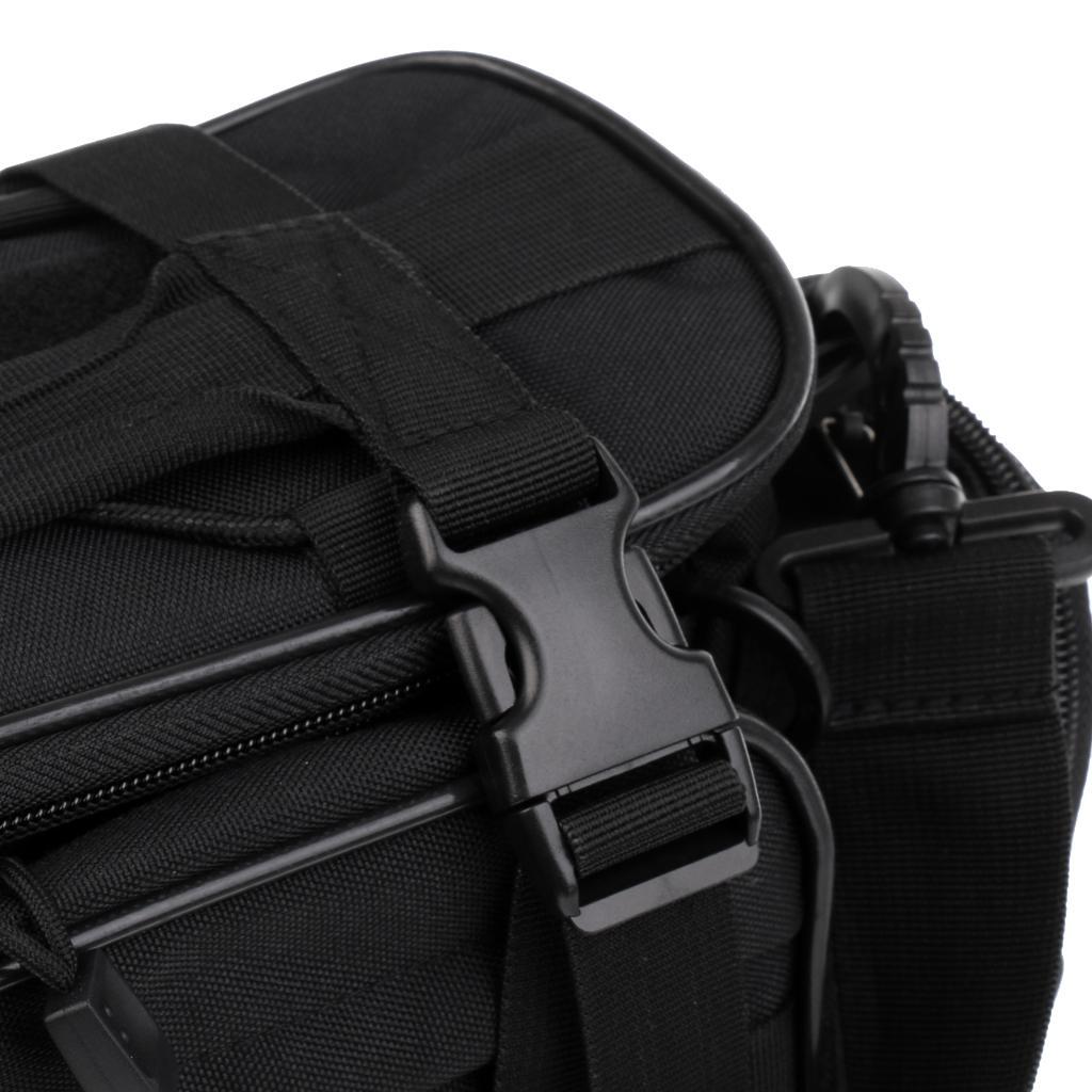Multifunctional Fishing Tackle Bag Waterproof Waist Pack Shoulder Bags Black