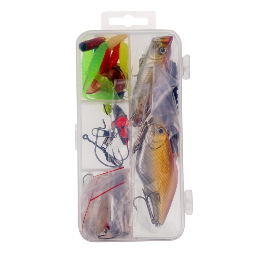 28Pcs/lot Fishing Lure Kit Metal Lure Hard Baits Soft Baits Fishing Baits