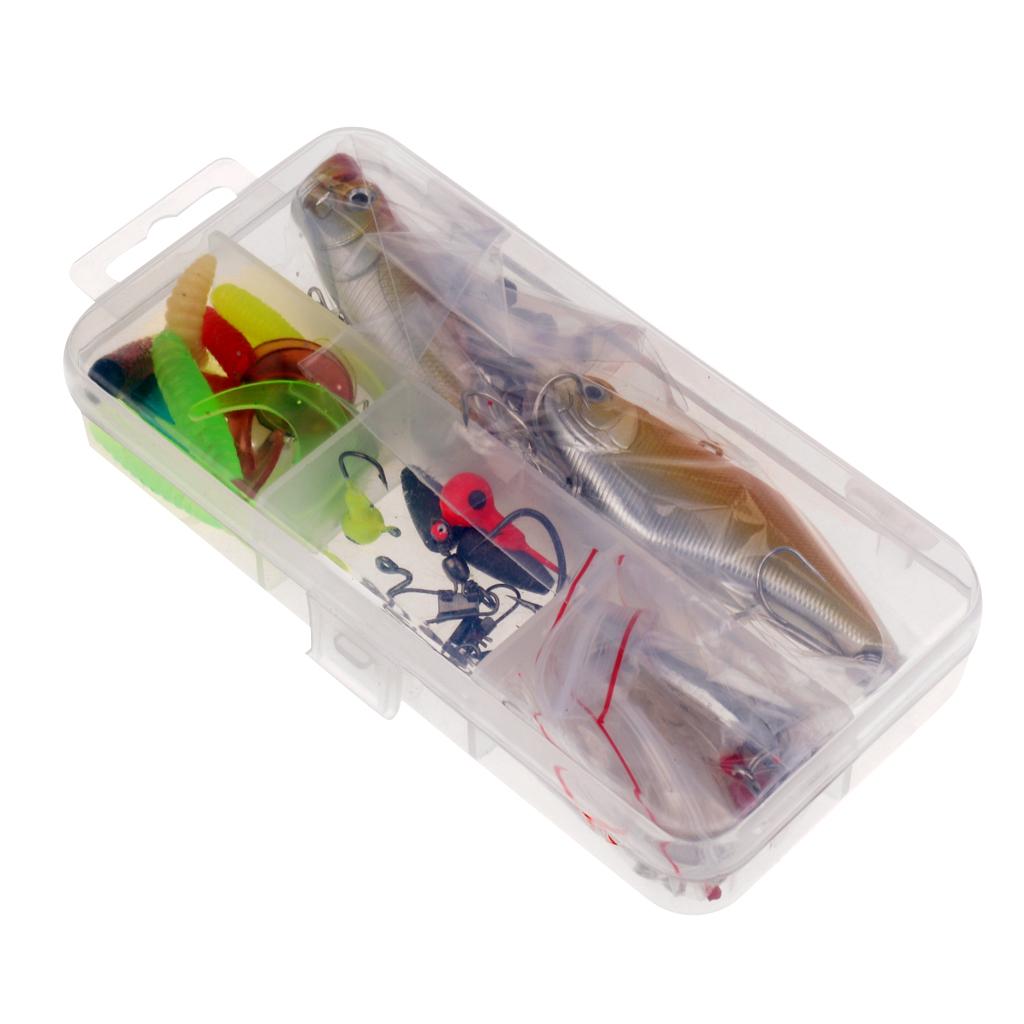 28Pcs/lot Fishing Lure Kit Metal Lure Hard Baits Soft Baits Fishing Baits