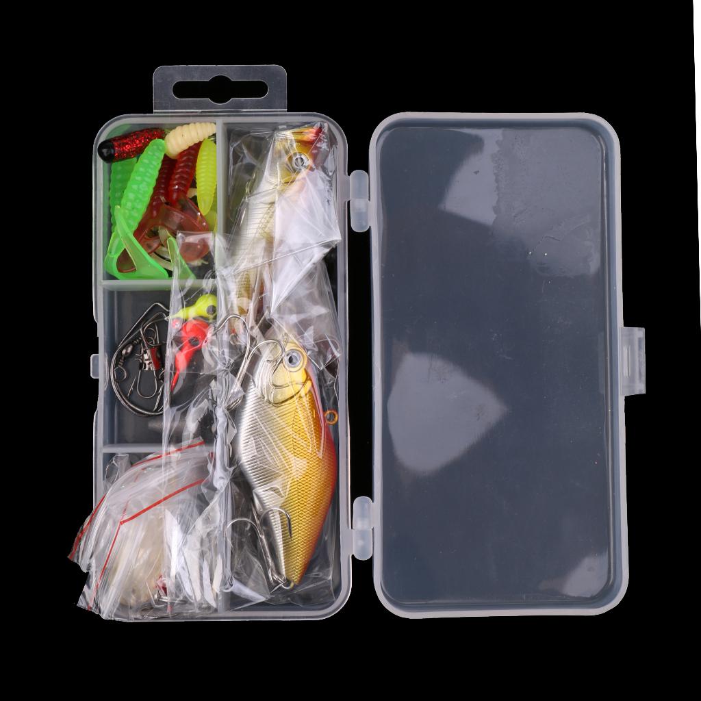 28Pcs/lot Fishing Lure Kit Metal Lure Hard Baits Soft Baits Fishing Baits