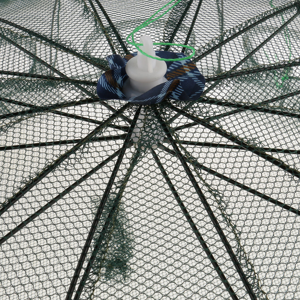 Foldable Fishing Trap Net Crab Prawn Shrimp Crayfish Lobster Bait 12 Holes