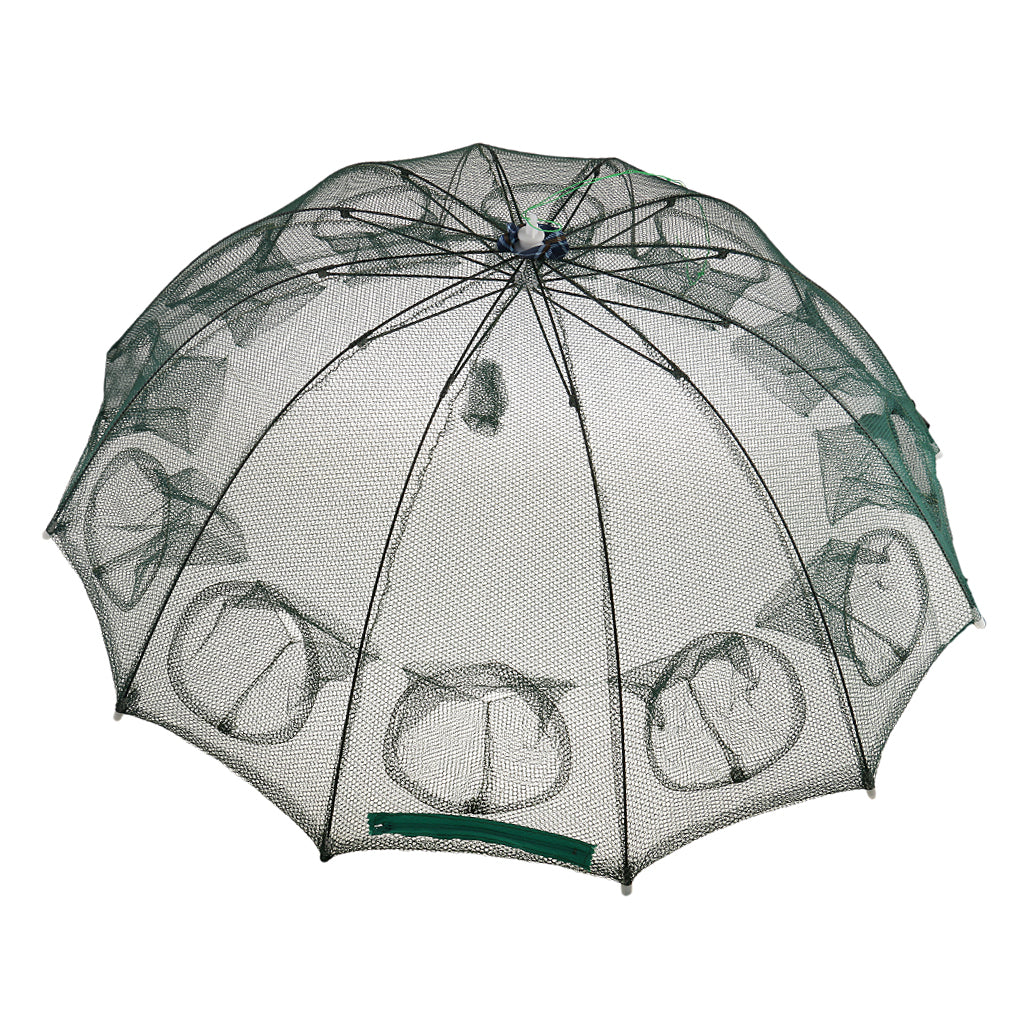 Foldable Fishing Trap Net Crab Prawn Shrimp Crayfish Lobster Bait 12 Holes