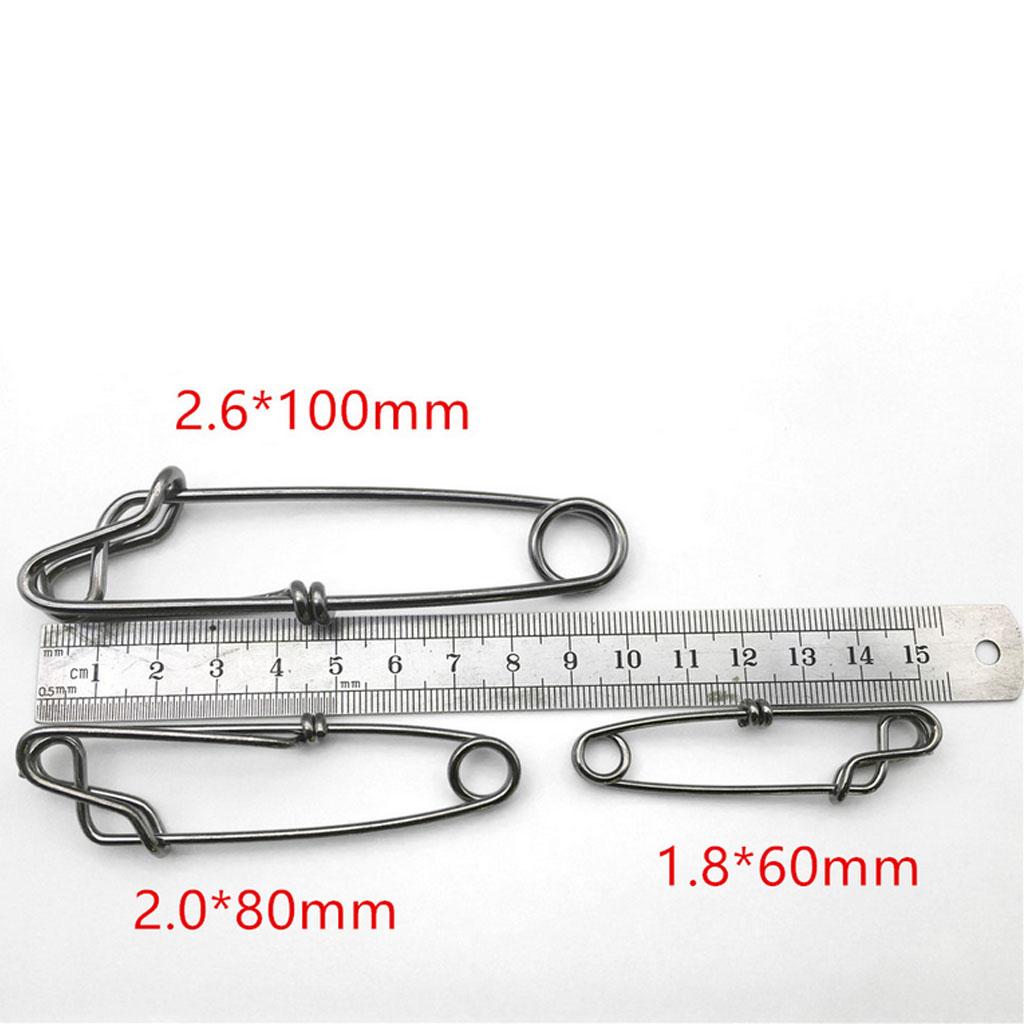 20x Stainless Steel Long Line Longline Clip for Fishing Snapper or Shark S M