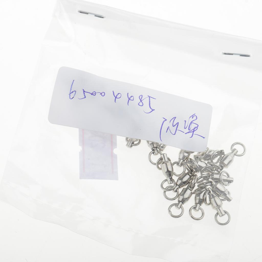 20 Pcs Alloy Heavy Duty Ball Bearing Swivel Solid Ring Fishing Swivels 1#