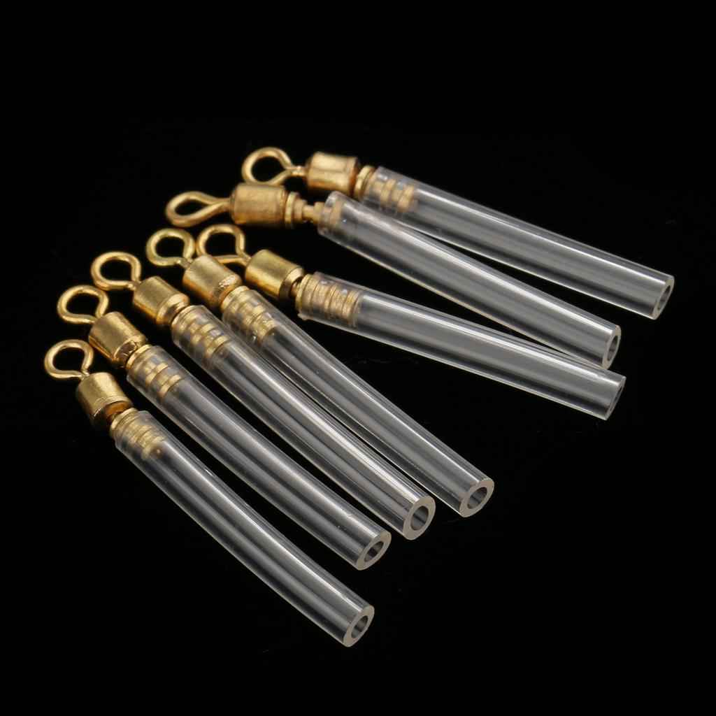 50pcs Carp Fishing Tackle Copper Head Rotating Fishing Float Plastic Tube L