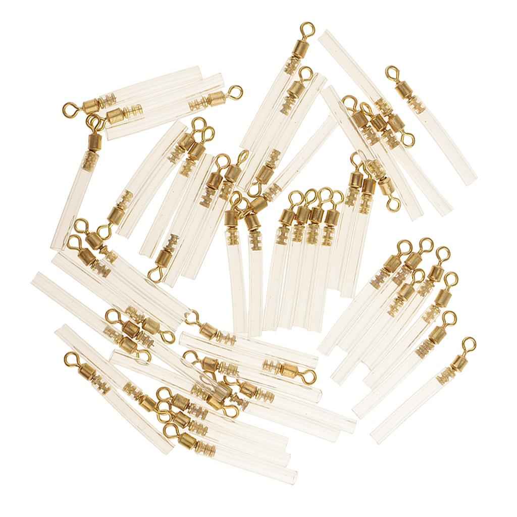 50pcs Carp Fishing Tackle Copper Head Rotating Fishing Float Plastic Tube L
