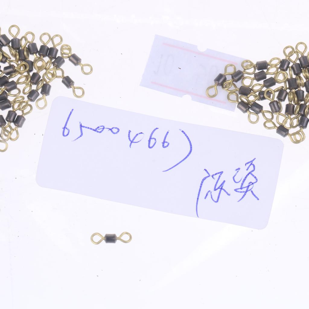 50x Double Color Fishing Rolling Swivel Brass Fishing Tackle Accessories 10#