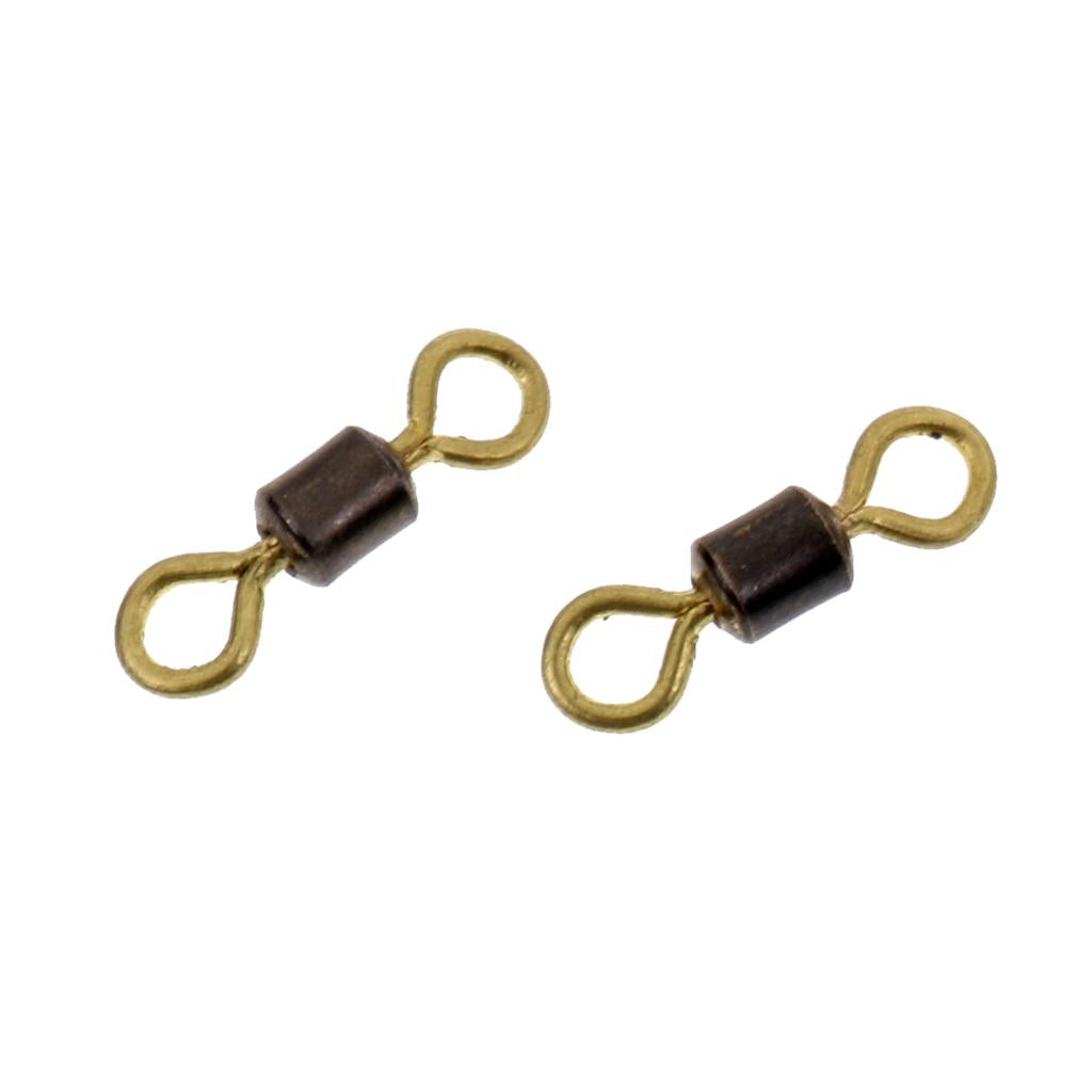 50x Double Color Fishing Rolling Swivel Brass Fishing Tackle Accessories 10#