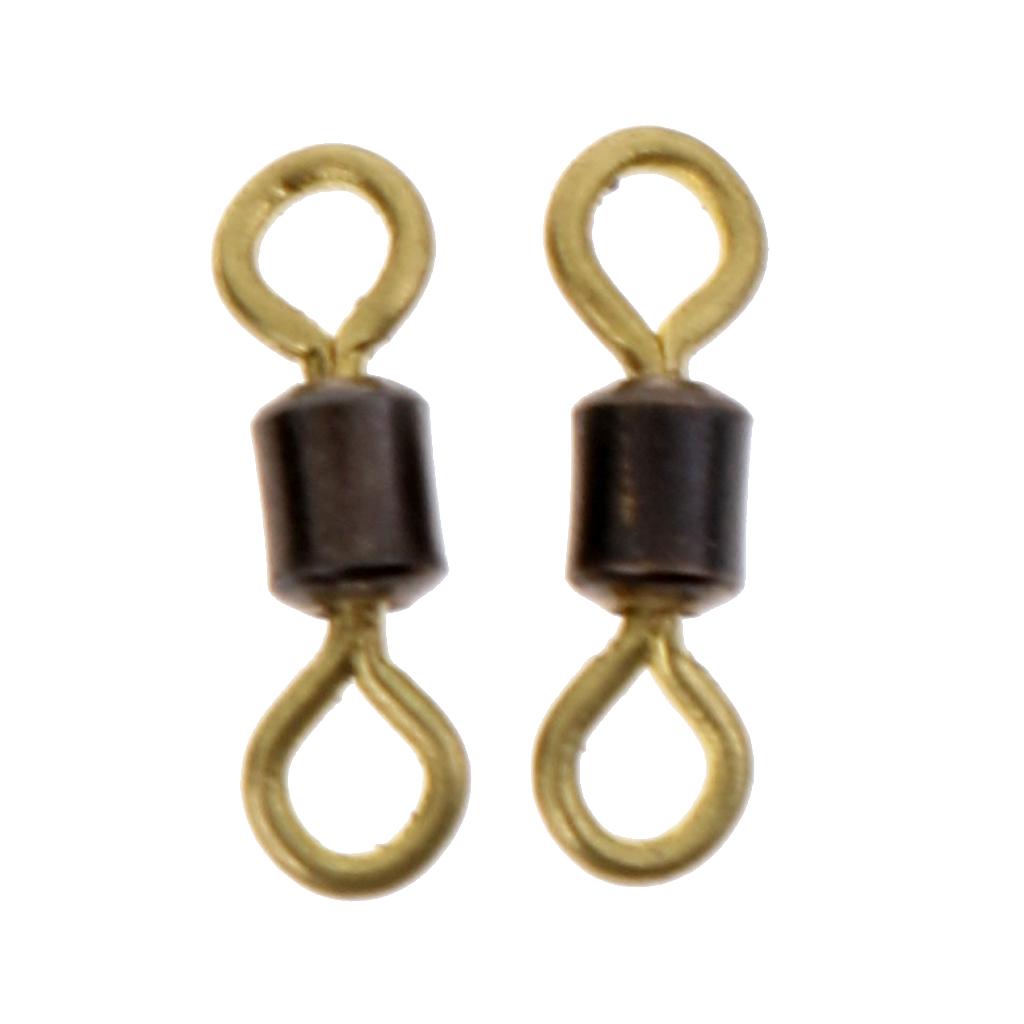 50x Double Color Fishing Rolling Swivel Brass Fishing Tackle Accessories 10#