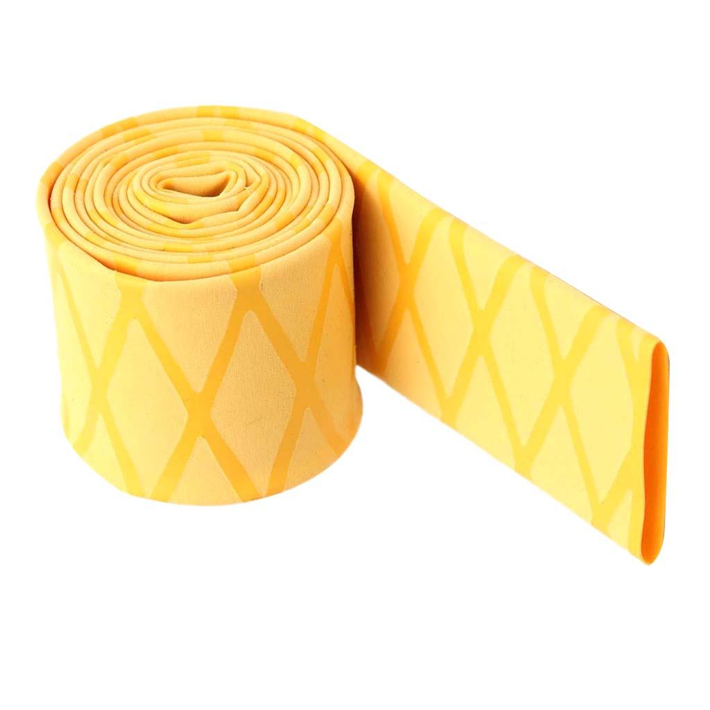 Non Slip Textured X-Tube Heat Shrink Tubing Fishing Rod Grips 15mm Yellow